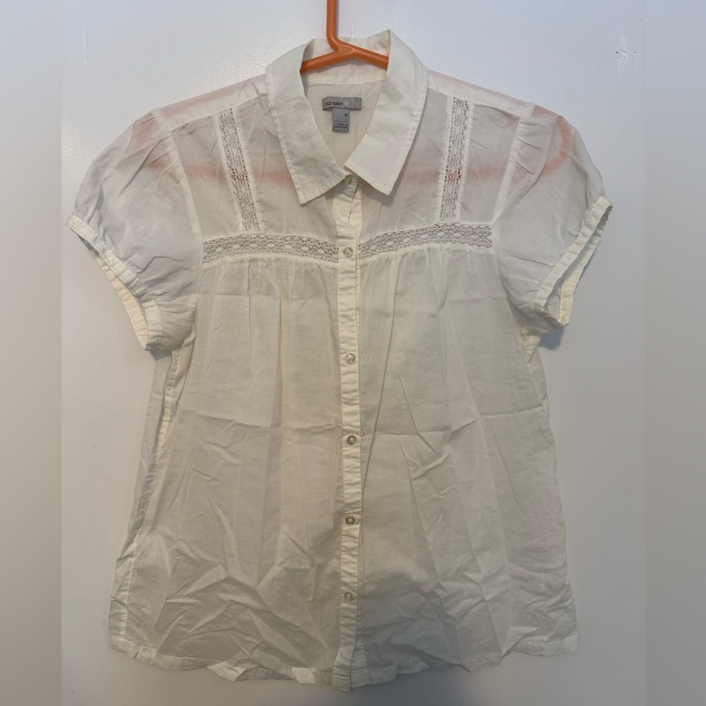 Old Navy Cream Button-Down Shirt